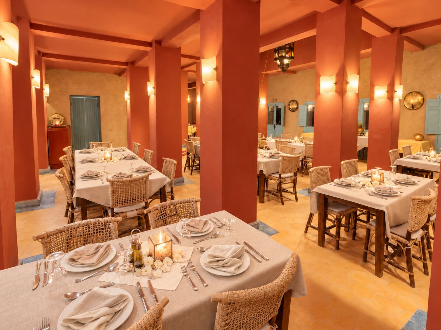 Moroccan dining room at Dar el Janoub, Merzouga